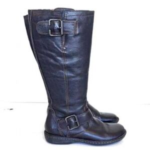 B.O.C. Born Concept Benton Dark Brown Leather Tall Riding Boots Womens 8M